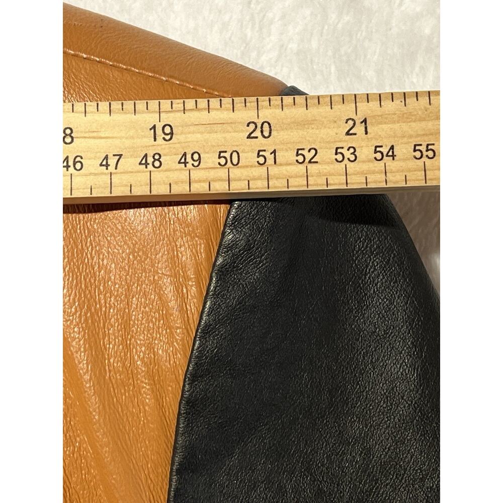 Ferugini M / L Leather Western Blazer Jacket Removable Lining Black Brown - Picture 10 of 15